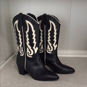 Black and White Western Boots
